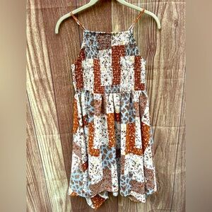 VTG No Comment M Y2K boho patchwork floral paisley festival handkerchief dress